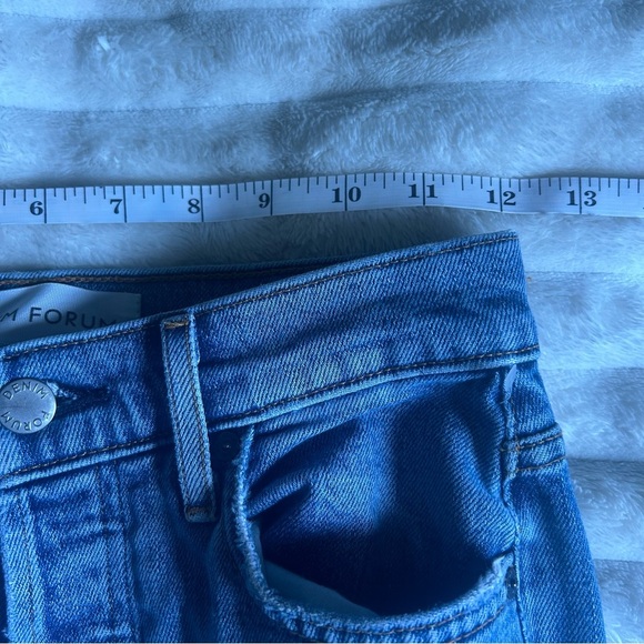 NWOT Womens Denim Forum The Arlo Hi-Rise Straight 24 Blue Jeans Button Fly - Picture 15 of 16